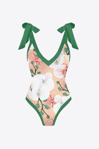 V-Neck Floral Swimsuit Set