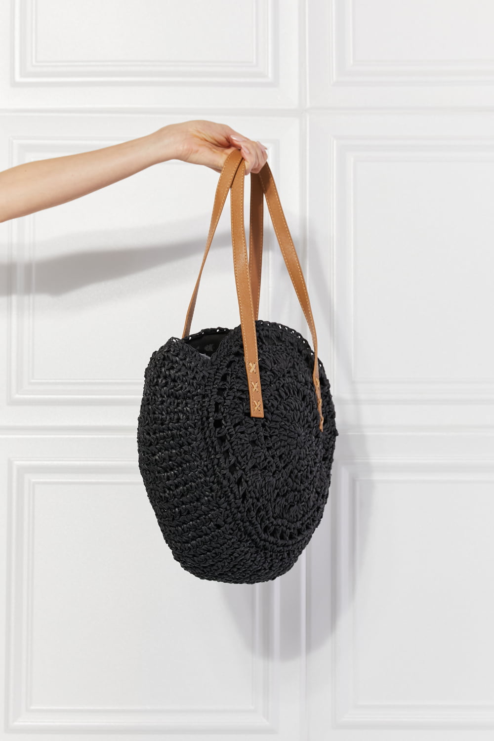 Black Justin Taylor C'est La Vie Crochet Handbag